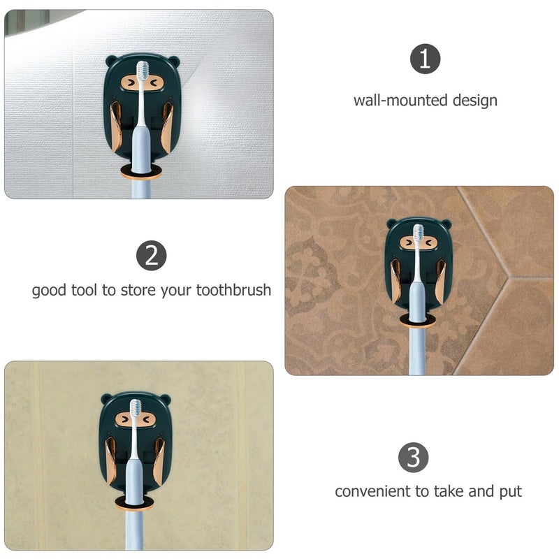 Automatic Retracting Electric Toothbrush Holder Wall Mounted Green Bathroom Organizer Space Saving No Punch Installation - Image 4