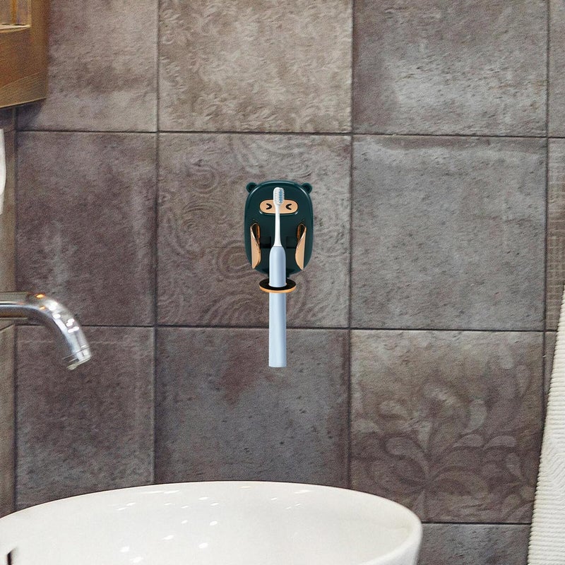 Automatic Retracting Electric Toothbrush Holder Wall Mounted Green Bathroom Organizer Space Saving No Punch Installation - Image 3