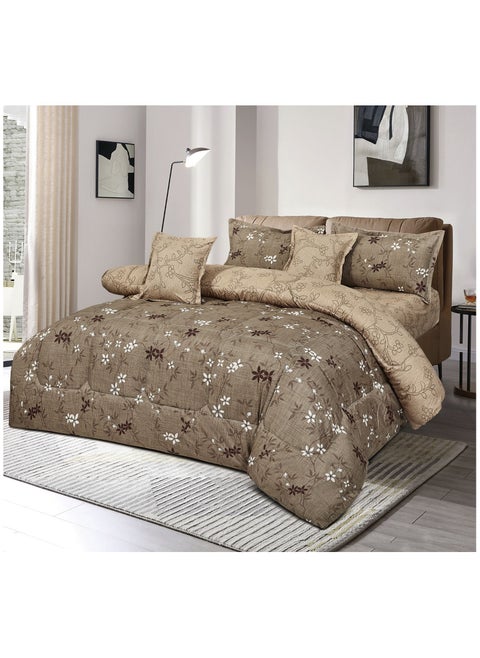 Double comforter set decorated with a system of 6 pieces a medium fixed filling size 250 by 230