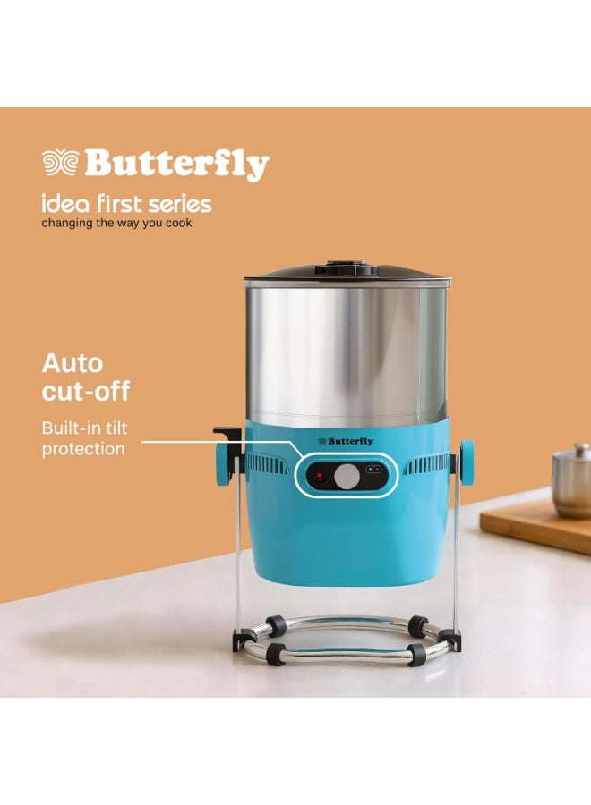 باترفلاي Butterfly Orchid Plus 2L Tilting Wet Grinder | Easy to Tilt | Convenient Two Angled Pour | Auto Tilt Cut Off | 200 W Motor - Efficient Grinding | Free Atta Kneader & Coconut Scrapper | 5 Yr Warranty - Image 3
