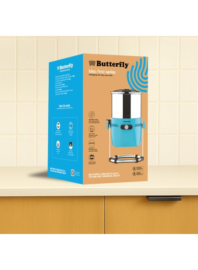 باترفلاي Butterfly Orchid Plus 2L Tilting Wet Grinder | Easy to Tilt | Convenient Two Angled Pour | Auto Tilt Cut Off | 200 W Motor - Efficient Grinding | Free Atta Kneader & Coconut Scrapper | 5 Yr Warranty - Image 4