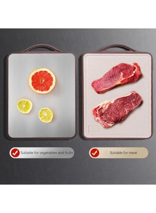 Beauenty Stainless Steel Cutting Boards Large 16×11” Chopping Board Kitchen Food Cutting Mats Chopping Block Cutting Board Non-slip Double Side for Kitchen Home Meat Fruit Vegetable Fish - Image 5