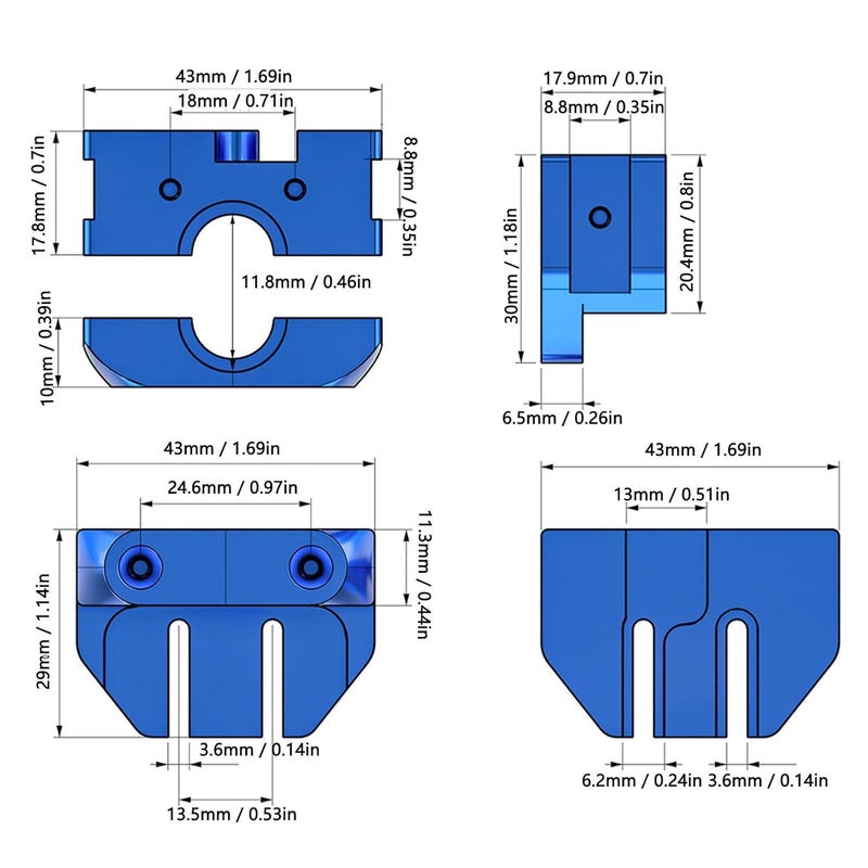 حامل النهاية الساخنة من سبيكة الألومنيوم V6 V5 متوافق مع طابعة Ender 3 CR10 ثلاثية الأبعاد بدون ضبط Z - Image 4