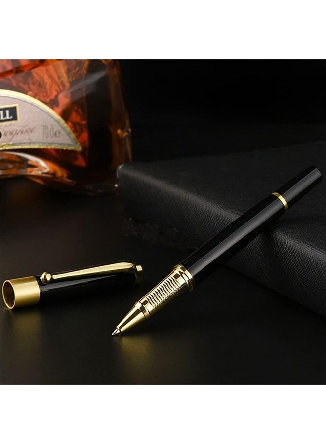 Peachjoy Luxury Ballpoint Pens, Nice Ball Pen Best Gift for Men, Professional Executive Office BallPens Classy Gift, Box Ballpoint Black Refill Line width 0.5mm (Black) - Image 2