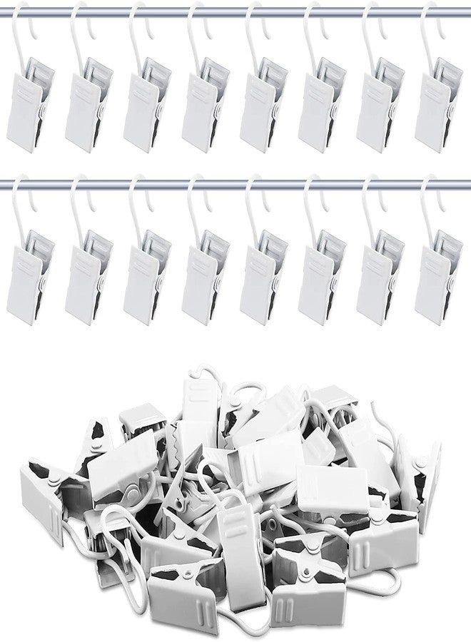 جانيون مجموعة مشابك ستائر بيضاء من JANYUN، 120 قطعة، لتعليق الستائر والصور والديكور المنزلي والأعمال الفنية والحرف اليدوية وتعليق الإضاءة (أبيض) - Image 4