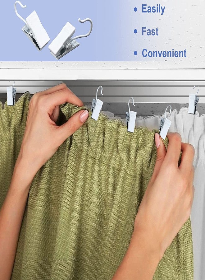 جانيون مجموعة مشابك ستائر بيضاء من JANYUN، 120 قطعة، لتعليق الستائر والصور والديكور المنزلي والأعمال الفنية والحرف اليدوية وتعليق الإضاءة (أبيض) - Image 5