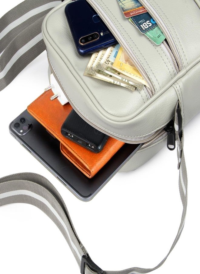 WORLD STAR PU Sling Bag for Mens | Grey - Image 2