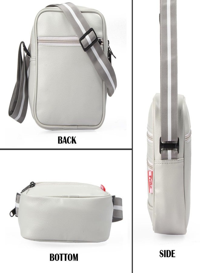 WORLD STAR PU Sling Bag for Mens | Grey - Image 3