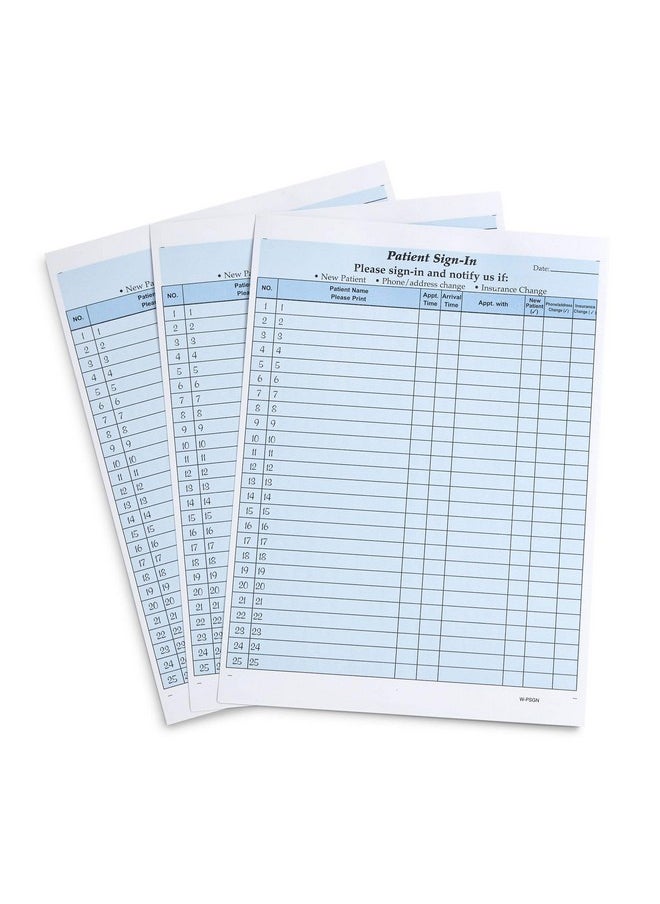 Blue Summit Supplies Blue Summit Supplies 125 Patient Sign in Sheets, HIPAA Compliant, Peel Off Adhesive Labels Carbonless 3 Part Forms with, for Privacy in Doctor, Medical, Dental Office, Blue, 125 Pack  - Image 1
