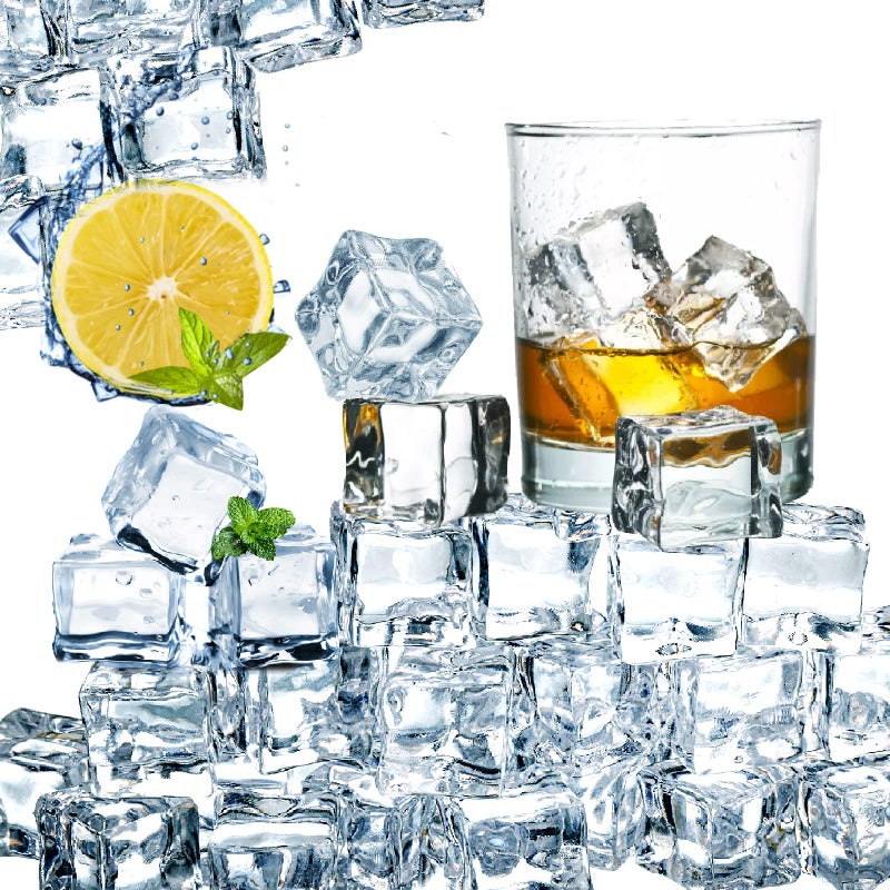 Hacaroa 150 Pack Clear Fake Ice Cubes 07 18mm Acrylic Decorative Ice Rocks Square Artificial Crystals Vase Rocks for Home Wedding Decoration Vase Fillers Photography Props Party Table Scatter