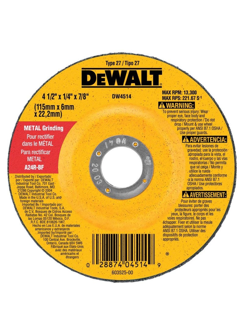 DEWALT DEWALT DW4624 6-Inch by 1/4-Inch by 7/8-Inch General Purpose Metal Grinding Wheel (1-Pack)  - Image 2
