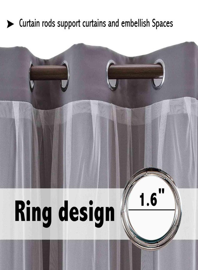 indistar Home Blackout Curtains Double Layer Solid Sheer Grommet Top Window Curtain Panel Pair, 52Wx63L,Grey - Image 4