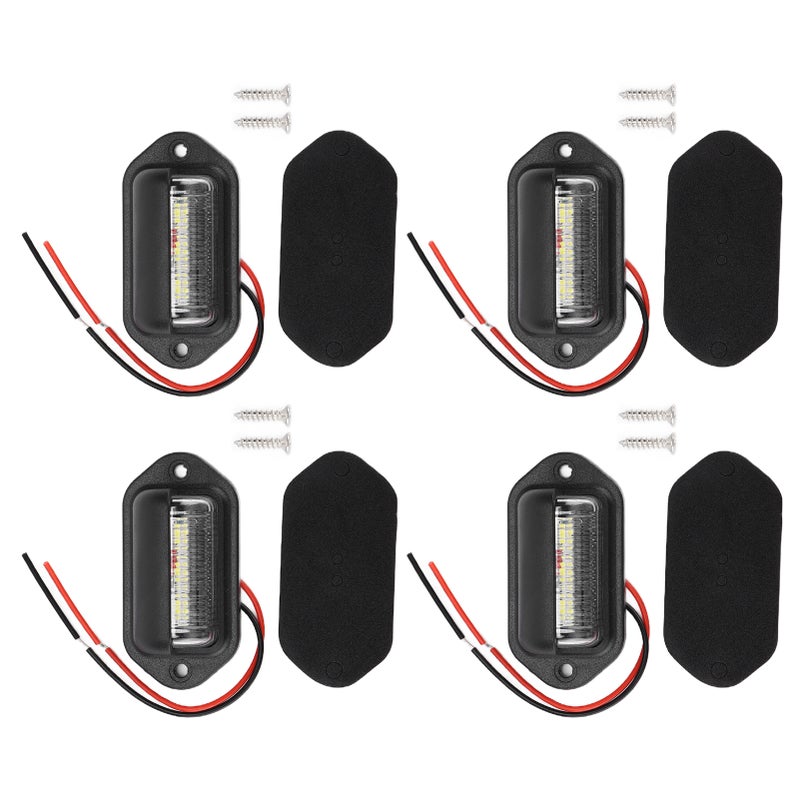 4pcs 12V 6LED License Plate Lamps High Brightness White Light Waterproof for Car - Image 3