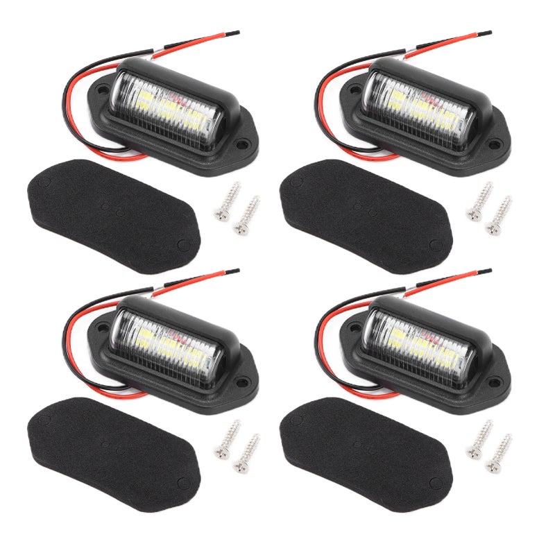 4pcs 12V 6LED License Plate Lamps High Brightness White Light Waterproof for Car - Image 5