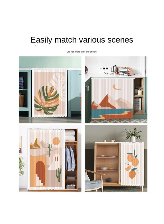 Bluejw Ins Shelter Curtain Velcro Dust-proof Self-adhesive Kitchen Cabinet Shelter Curtain Mirror Ugly-covering Curtain Cabinet Curtain Punch-free Half Door Curtain - Image 5