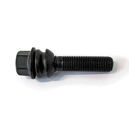 HR H&R B1454307 Wheel Bolt Round-Head with Movable Cone R14 M14x1.50-Length 43mm-Black (e.g. Compatible with Porsche, T5, VW Touareg) - Image 1