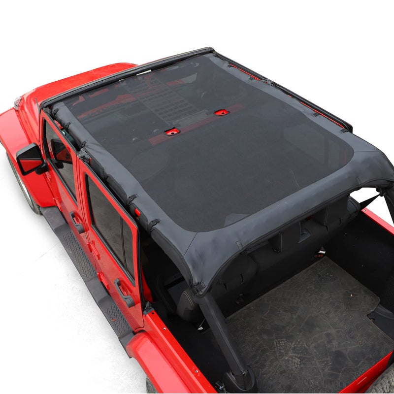 Jimen Sunshade for JKU Full Sun Shade Bikini Soft Top Compatible with Jeep Wrangler JK Unlimited 4 Door 20072018