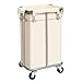Ollieroo Laundry Basket with Wheels Rolling Laundry Hamper with Removable Bag 100L Laundry Sorter Cart Tall Narrow Slim Clothes Hamper Organizer with Sturdy Metal Frame Beige - Image 2