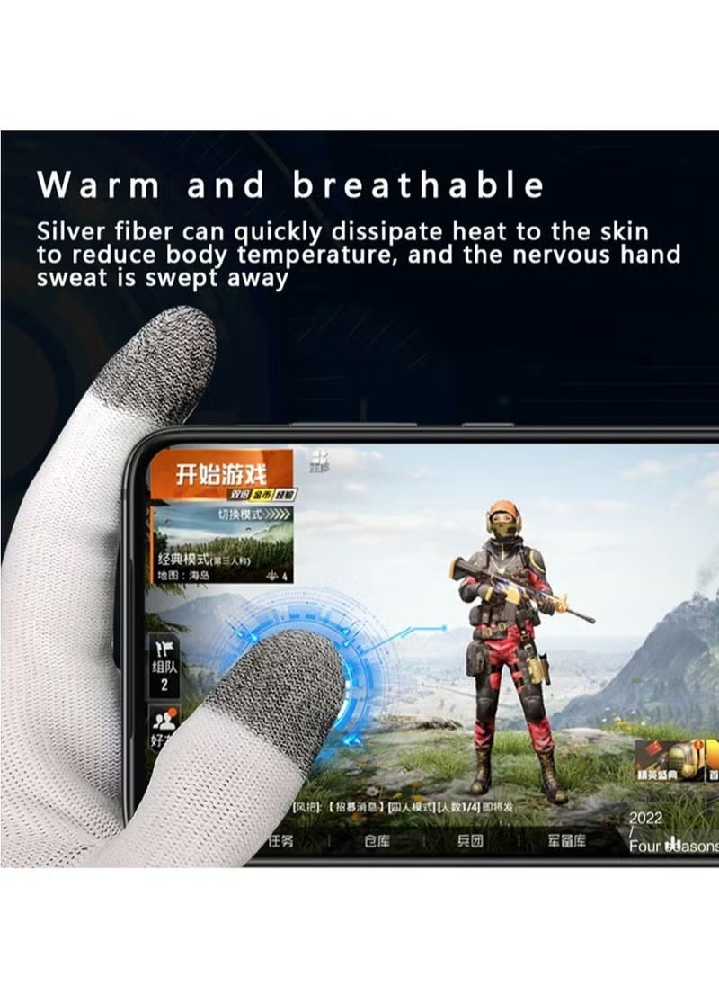 Generic - E-Sports Gaming Gloves Finger Sleeves Anti-Sweat Breathable Thumb for Highly Sensitive Nano-Silver Fiber Material Nylon Touch Screen PUBG Mobile Phone Games Accessories - Image 1