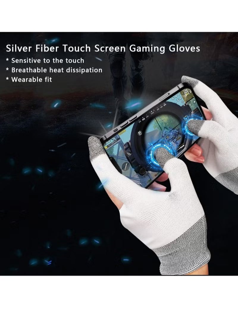 Generic - E-Sports Gaming Gloves Finger Sleeves Anti-Sweat Breathable Thumb for Highly Sensitive Nano-Silver Fiber Material Nylon Touch Screen PUBG Mobile Phone Games Accessories - Image 1