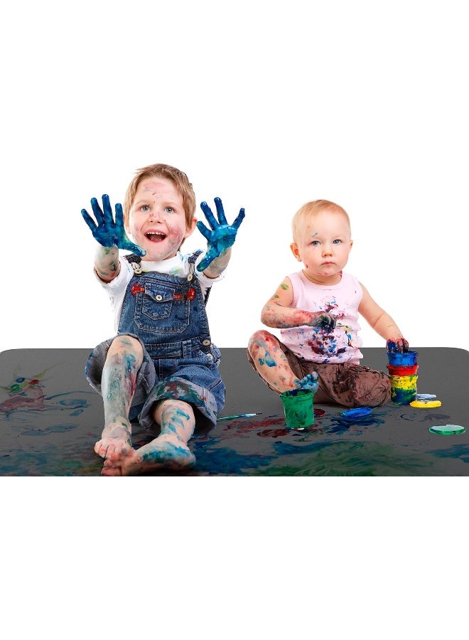 HIGHERHUMAN Super Jumbo Splat Mat – 60” x 60” Extra Large Waterproof and Washable Protective Mess Mat for Floors and Tables During Arts Crafts Painting Playtime and Mess - Image 2