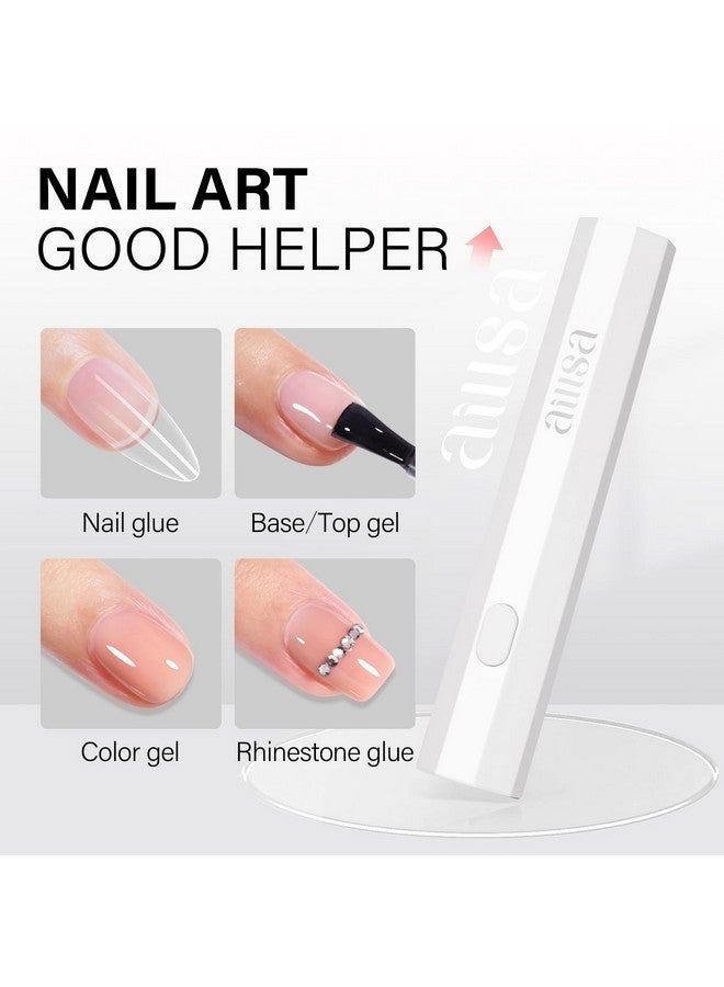 AILLSA Mini Uv Light For Nails, Fast Drying Handheld Led Nail Lamp Small Uv Gel Light Cordless Flash Cure Lamp Portable Single Finger Nail Lamp For Gel Nails (White) - Image 2