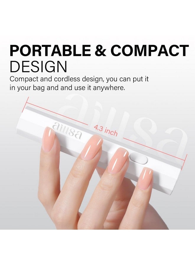AILLSA Mini Uv Light For Nails, Fast Drying Handheld Led Nail Lamp Small Uv Gel Light Cordless Flash Cure Lamp Portable Single Finger Nail Lamp For Gel Nails (White) - Image 4