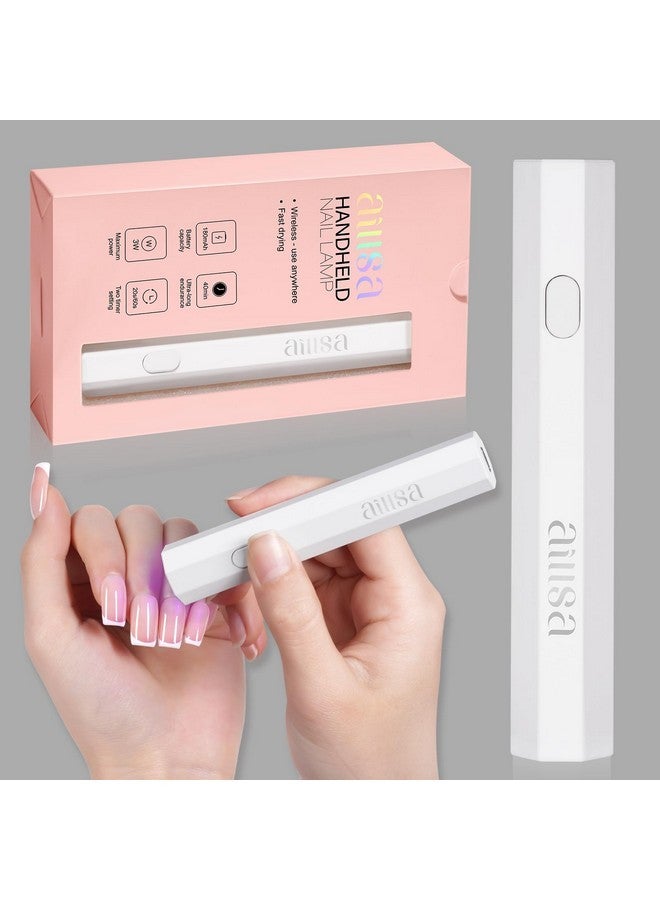 AILLSA Mini Uv Light For Nails, Fast Drying Handheld Led Nail Lamp Small Uv Gel Light Cordless Flash Cure Lamp Portable Single Finger Nail Lamp For Gel Nails (White) - Image 1