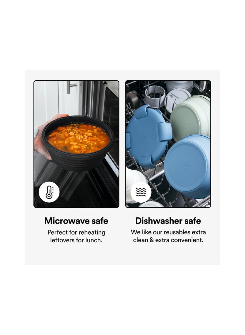 SOLARAE Collapsible Silicone Bowl, 36oz - Versatile Reusable Bowl for Hot & Cold Foods - Ideal for Travel, Meal Prep, Camping & Hiking - Microwave & Dishwasher Safe for Easy Cleaning - Image 4