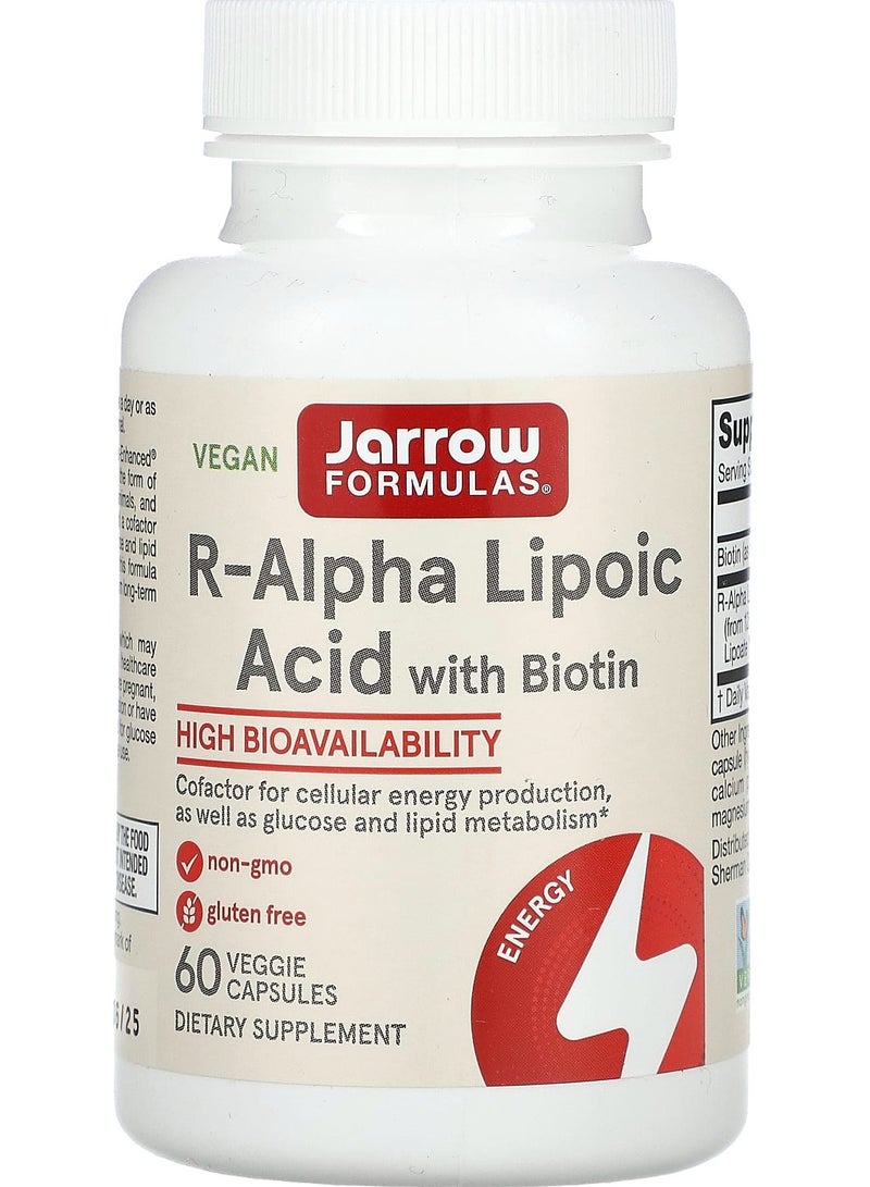 jarrow formulas R-Alpha Lipoic Acid with Biotin, 60 Veggie Capsules