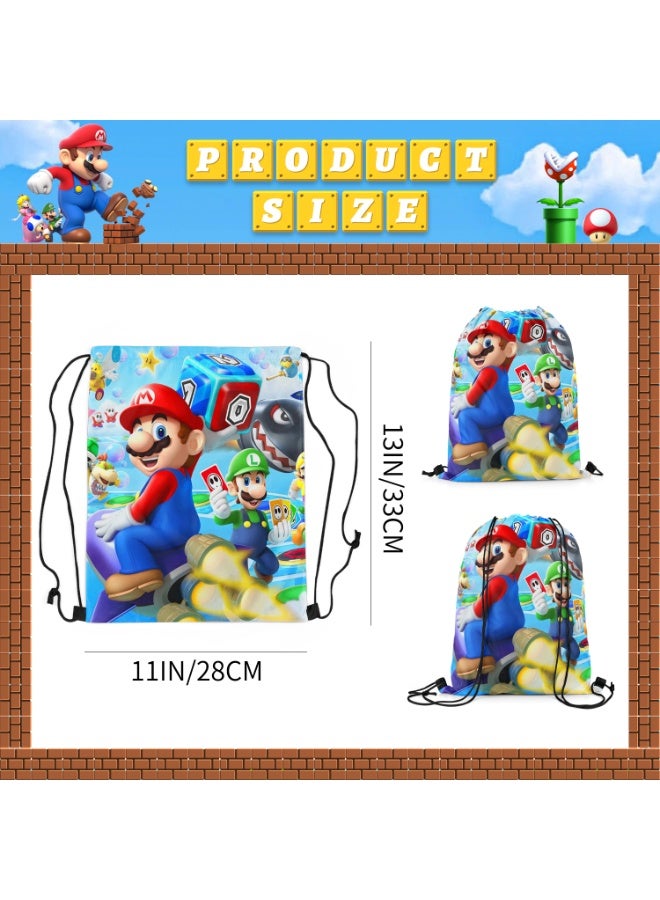 Super Mario Mario Party Bags Party Favors, 12Pcs Mario Drawstring Bag Set, Mario Candy Bags, Suitable Mario Party Decoration Supplies - Image 3