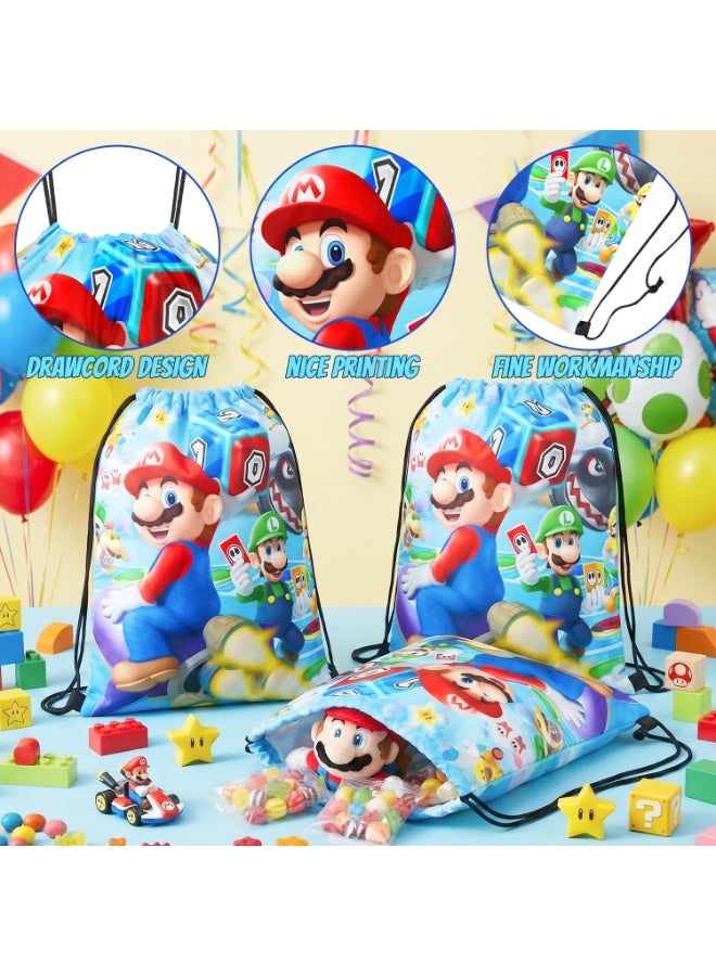 Super Mario Mario Party Bags Party Favors, 12Pcs Mario Drawstring Bag Set, Mario Candy Bags, Suitable Mario Party Decoration Supplies - Image 5