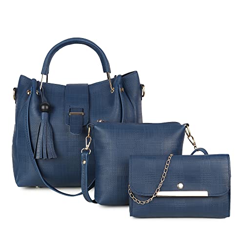 DANIEL CLARK Handbags For Women Combo (Set Of 3), Blue - Image 1