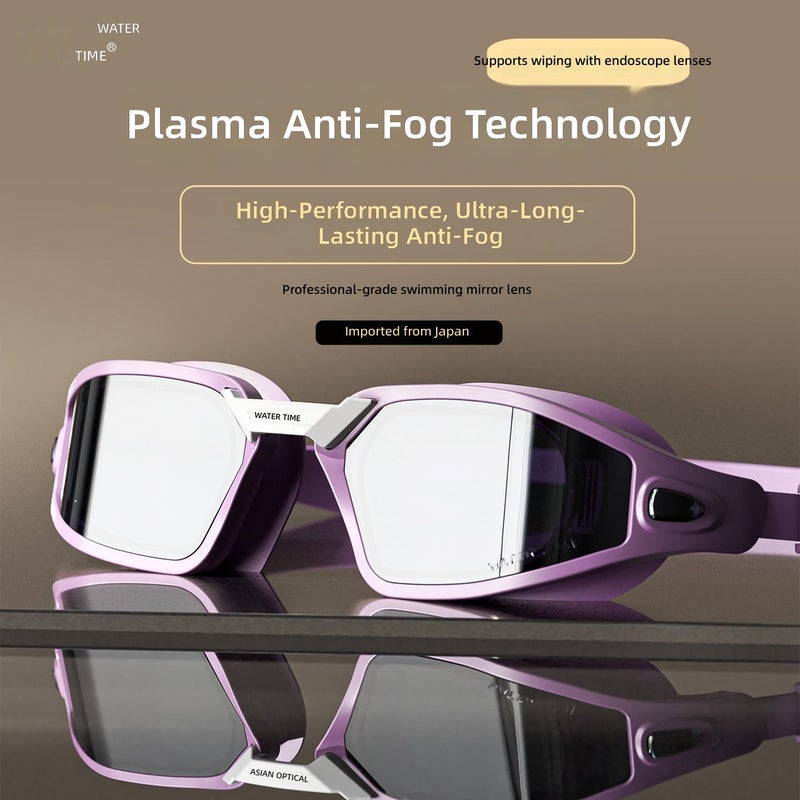 WaterTime Swim Goggles - Plasma Long-Lasting Anti-Fog, Waterproof, Prescription Lenses, High-Definition, with Swim Cap - Image 5