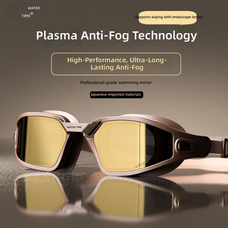 WaterTime Swim Goggles - Plasma Long-Lasting Anti-Fog, Waterproof, Prescription Lenses, High-Definition, with Swim Cap - Image 4