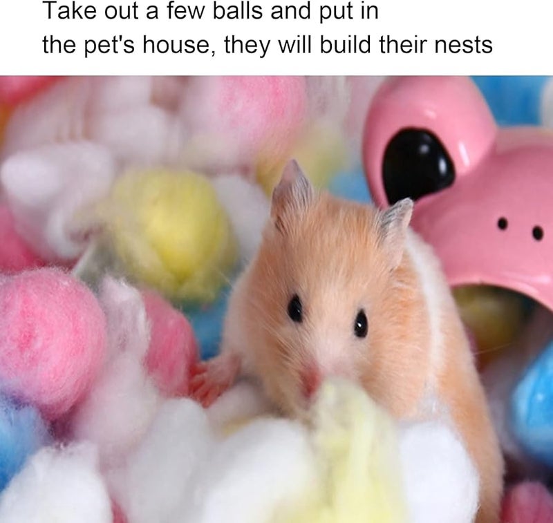 فراش الهامستر القطني الملون بيت الحيوانات الصغيرة الدافئ كرات الحشو - Image 4