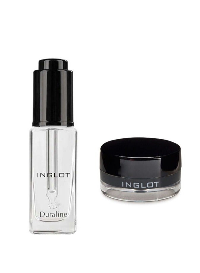 Inglot AMC Eyeliner Gel 77 Black + Duraline Liquid Sealer Clear 9ml