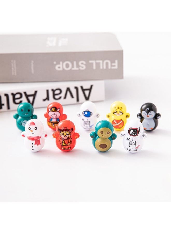 Children's Mini Tumbler Net Red Same Style Cartoon Blue Fat Snowman Santa Claus Spaceman Decompression Small Toy-Color:Ott Slow Tumbler  - Image 2