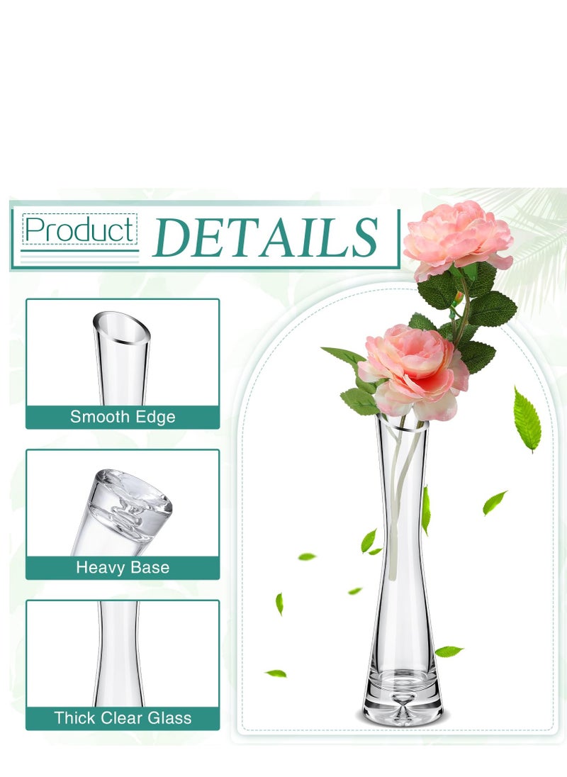 KASTWAVE - 6 Pcs Glass Bud Vases for Centerpieces Maria Bud Vase Modern Clear Small Skinny Decorative Single Flower Vase for Wedding Party Event Home Office Decoration(Transparent Color, 7.87 Inch) - Image 1