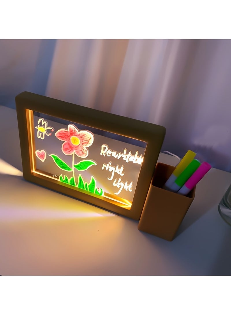 Rewritable Message Board Night Light, USB Transparent Acrylic Reminder Board Table Lamp, Cute Room Decor Desktop Decor Gift - Image 2
