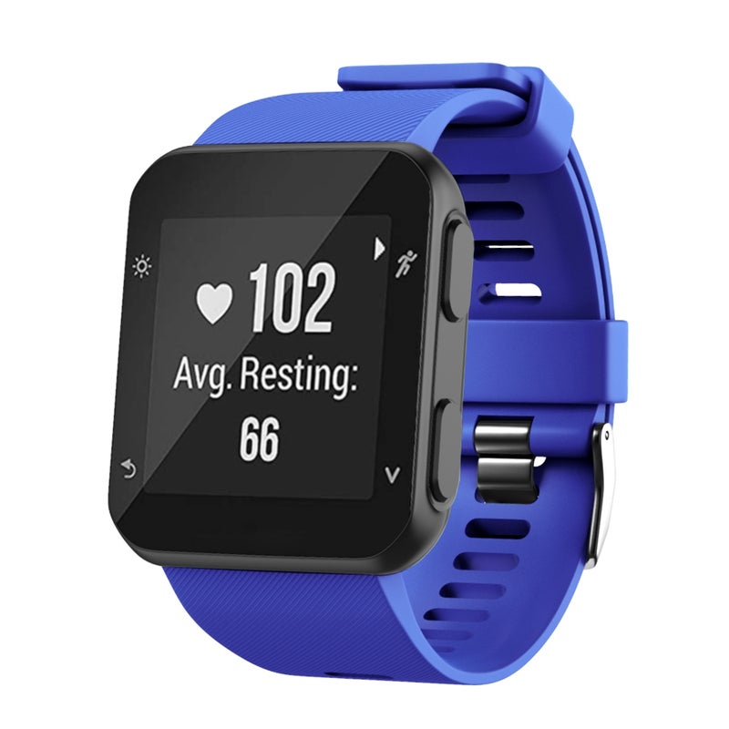 S-TOP For Garmin Forerunner 35 Black Buckle Silicone Watch Band(Dark Blue) - Image 3