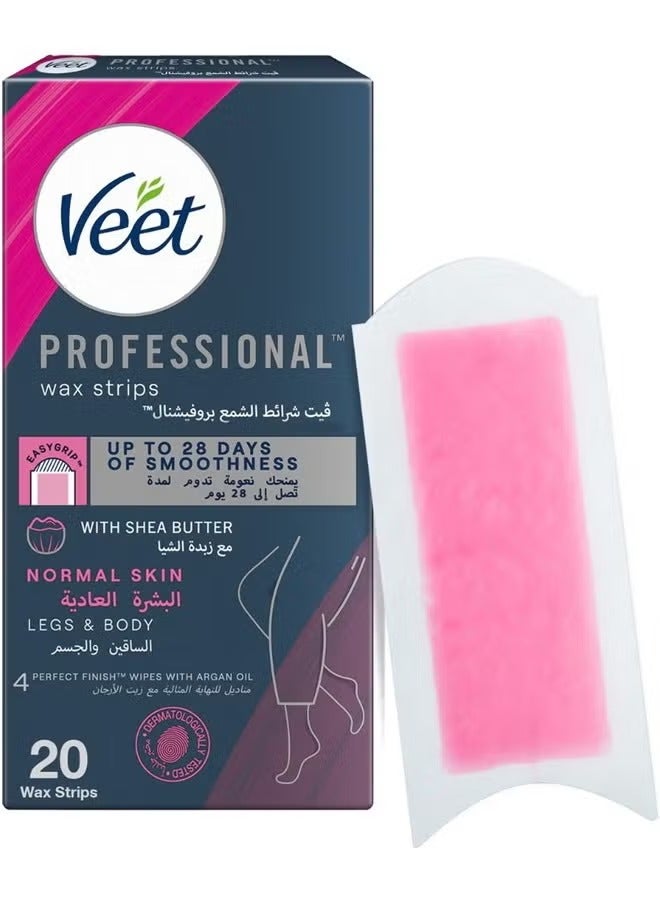Veet Cold Wax Strips for Hair Removal for Normal Skin - 20 Strips - Image 1
