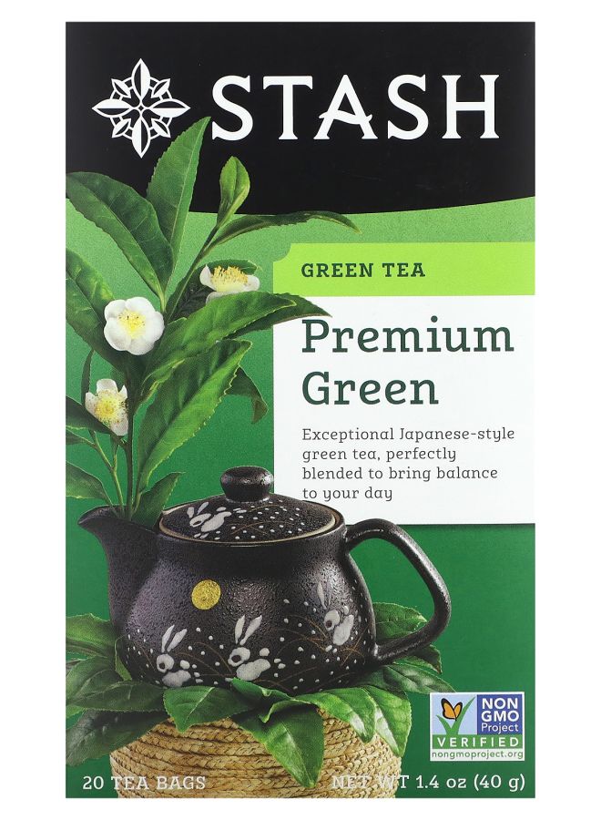 Stash Tea Green Tea Premium Green 20 Tea Bags 1.4 oz (40 g)