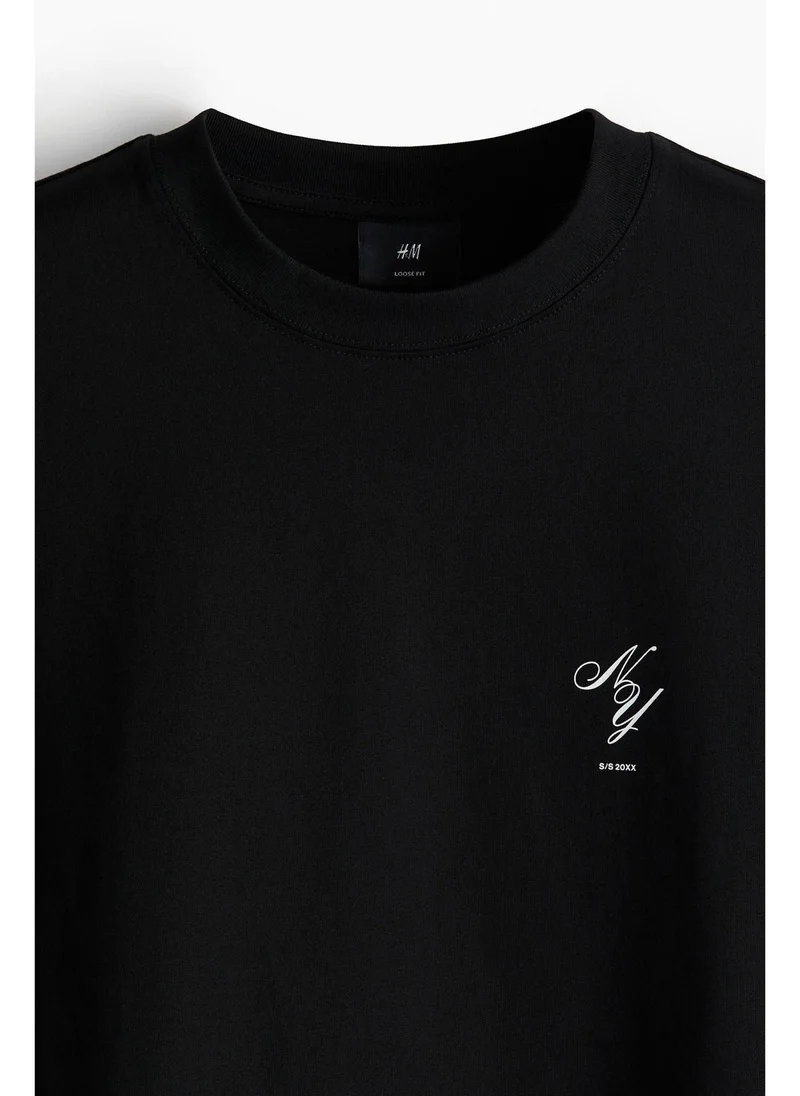 H&M Loose Fit Printed T-shirt
