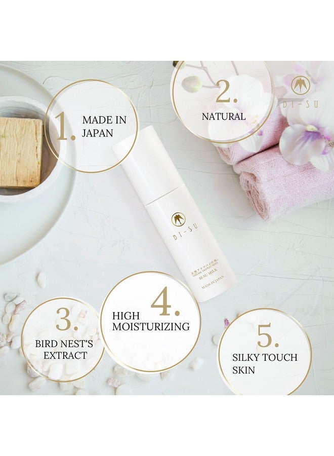 BI-SU Milk Moisturizing Lotion With Natural Swiftlet Nests Extract Ceramide Squalane Collagen Antiaging Lightweight Japanese Skincare Improves Dark Spots Dryness Texture 1.69 Fl.Oz 50Ml - Image 3