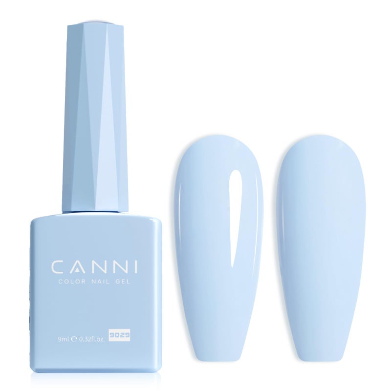 CANNI Light Blue Gel Nail Polish, 1Pcs Baby Blue Gel Polish Pastel Blue Color Nail Polish Gel High Gloss Soak Off U V Gel Nail French Nail Manicure Salon DIY - Image 1