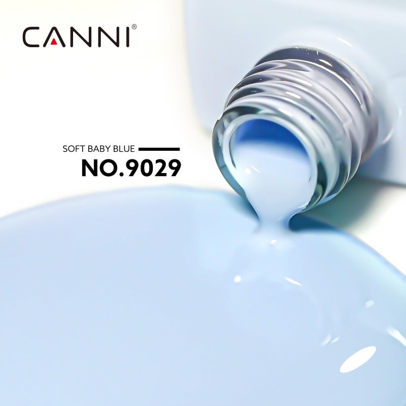 CANNI Light Blue Gel Nail Polish, 1Pcs Baby Blue Gel Polish Pastel Blue Color Nail Polish Gel High Gloss Soak Off U V Gel Nail French Nail Manicure Salon DIY - Image 2