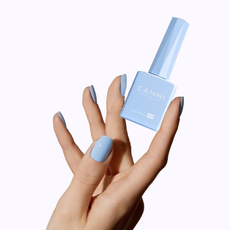 CANNI Light Blue Gel Nail Polish, 1Pcs Baby Blue Gel Polish Pastel Blue Color Nail Polish Gel High Gloss Soak Off U V Gel Nail French Nail Manicure Salon DIY - Image 5
