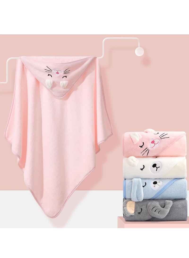 RATSAW Baby Bath Blanket Hooded Baby Towel Large Baby Bath Towel Absorbent Soft Baby Bath Blanket Cute Cartoon Animal Baby Towel for Boy Girl Baby Towel Length 80 cm Width 80 cm - Image 5