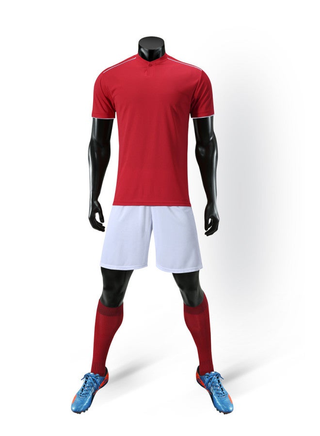 New Football Clothes Men's Compeion Training Clothes Suit Children's Short Sleeve One-piece Football Clothes Group Purchase